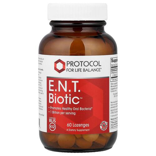프로토콜 포 라이프 발란스 Protocol for Life Balance, ENT Biotic™, 사탕 정제 60정(사탕 정제 1정당 21mg) 상품 이미지