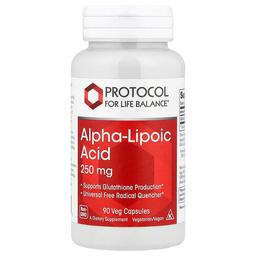 프로토콜 포 라이프 발란스 Protocol for Life Balance, 알파리포산, 250mg, 베지 캡슐 90정