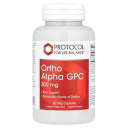 프로토콜 포 라이프 발란스 Protocol for Life Balance, 오르토 알파 GPC, 300mg, 베지 캡슐 60정