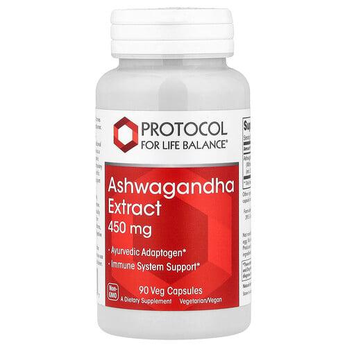 프로토콜 포 라이프 발란스 Protocol for Life Balance, 아슈와간다 추출물, 450mg, 베지 캡슐 90정 상품 이미지
