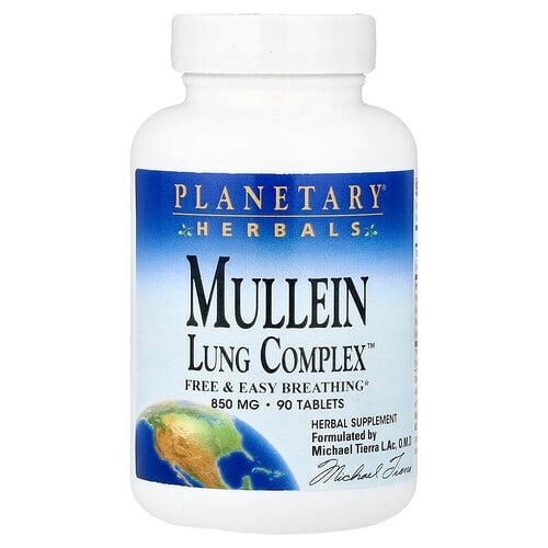 플랜터리 허벌 Planetary Herbals, Mullein, Lung Complex™, 90정 상세 이미지