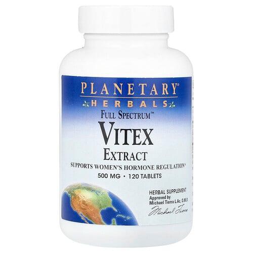 플랜터리 허벌 Planetary Herbals, Full Spectrum™ 바이텍스 추출물, 500mg, 120정 상품 이미지