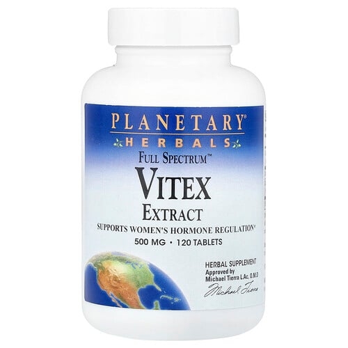플랜터리 허벌 Planetary Herbals, Full Spectrum™ 바이텍스 추출물, 500mg, 120정 상세 이미지