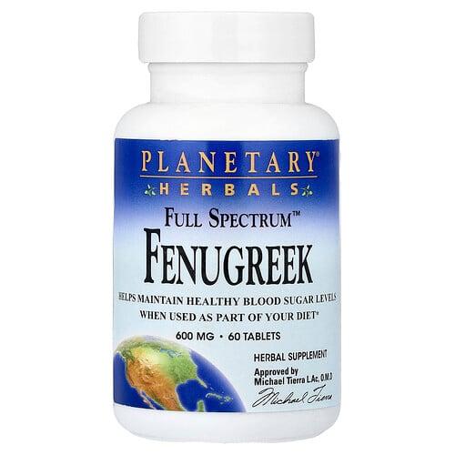 플랜터리 허벌 Planetary Herbals, Full Spectrum™, 호로파, 600mg, 60정 상품 이미지