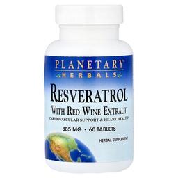 플랜터리 허벌 Planetary Herbals, 레드 와인 추출물 함유 레스베라트롤, 60정