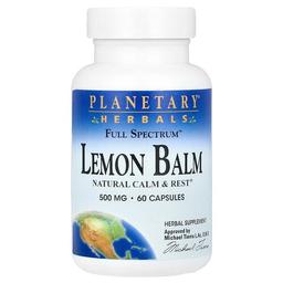 플랜터리 허벌 Planetary Herbals, Full Spectrum™ 레몬밤, 캡슐 60정(캡슐 1정당 500mg)