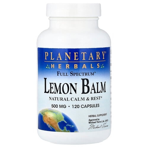 플랜터리 허벌 Planetary Herbals, Full Spectrum™ 레몬밤, 500mg, 캡슐 120정 상세 이미지