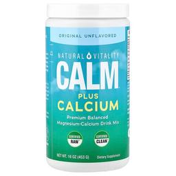 네츄럴 바이탈리티 Natural Vitality, CALM®, 칼슘 플러스, 마그네슘-칼슘 드링크 믹스, 오리지널 무맛, 453g(16oz)