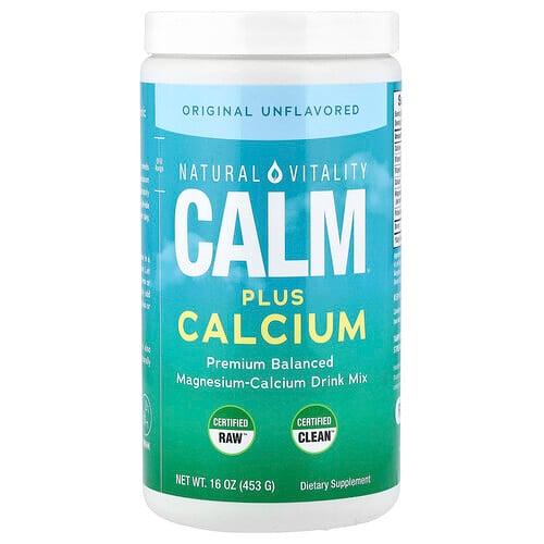 네츄럴 바이탈리티 Natural Vitality, CALM®, 칼슘 플러스, 마그네슘-칼슘 드링크 믹스, 오리지널 무맛, 453g(16oz) 상품 이미지