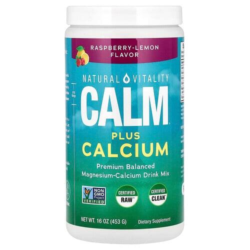 네츄럴 바이탈리티 Natural Vitality, CALM 플러스 칼슘, 스트레스 방지 드링크 믹스, 라즈베리-레몬 맛, 454g(16oz) 상품 이미지