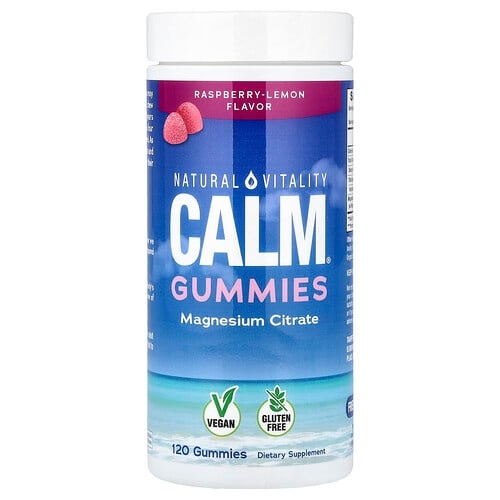 네츄럴 바이탈리티 Natural Vitality, CALM® 마그네슘 구미젤리, 라즈베리-레몬 맛, 구미젤리 120개(구미젤리 1개당 83mg) 상세 이미지