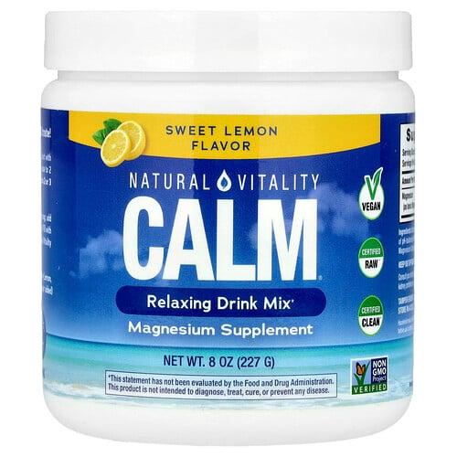 네츄럴 바이탈리티 Natural Vitality, CALM®, 릴랙싱 드링크 믹스, 스위트 레몬, 227g(8oz) 상품 이미지