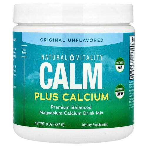 네츄럴 바이탈리티 Natural Vitality, CALM® 플러스 칼슘, 마그네슘-칼슘 드링크 믹스, 오리지널 무맛, 227g(8oz) 상품 이미지