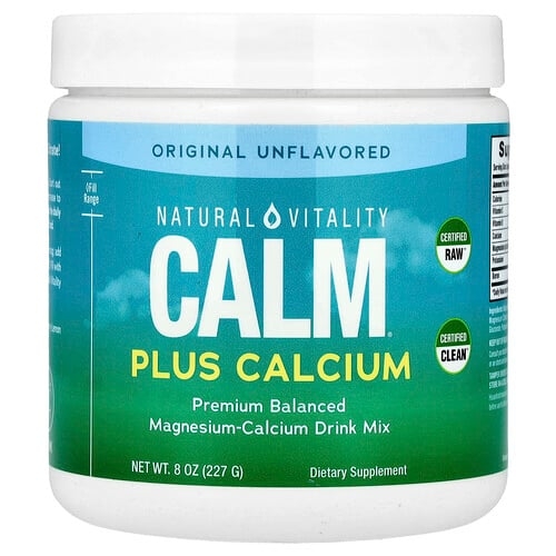 네츄럴 바이탈리티 Natural Vitality, CALM® 플러스 칼슘, 마그네슘-칼슘 드링크 믹스, 오리지널 무맛, 227g(8oz) 상세 이미지