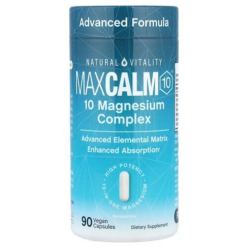 네츄럴 바이탈리티 Natural Vitality, MaxCalm10™, 베지 캡슐 90정 상품 이미지