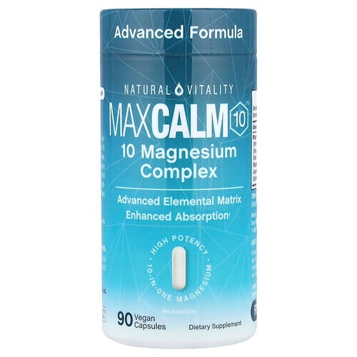 네츄럴 바이탈리티 Natural Vitality, MaxCalm10™, 베지 캡슐 90정 상세 이미지
