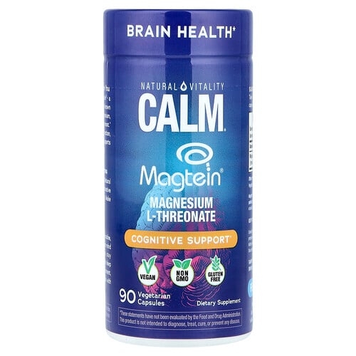 네츄럴 바이탈리티 Natural Vitality, Calm®, Magtein®, 마그네슘 L-트레온산, 베지 캡슐 90정 상세 이미지