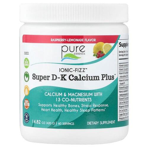 퓨어 에센스 Pure Essence, lonic-Fizz™, Super DK Calcium Plus™, 라즈베리 레모네이드 맛, 420g(14.82oz) 상품 이미지