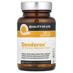 퀄리티 오브 라이프 Quality of Life, Deodorex, 참나무 버섯 추출물 함유, 500mg, 베지 캡슐 60정(캡슐 1정당 250mg)