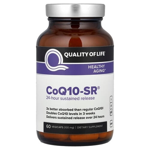 퀄리티 오브 라이프 Quality of Life, CoQ10-SR®, 100mg, 베지 캡슐 60정 상세 이미지