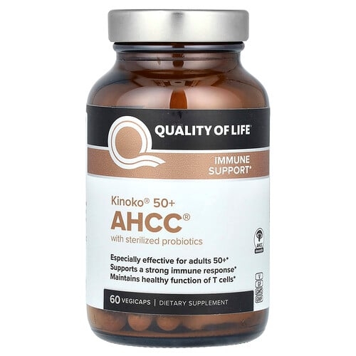 퀄리티 오브 라이프 Quality of Life, Kinoko 50+ ACCC, 멸균 프로바이오틱 함유, 베지 캡슐 60정 상세 이미지