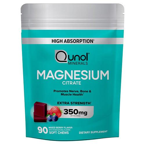 퀴놀 Qunol, 마그네슘시트레이트, 혼합 베리, 소프트 츄 90개(소프트 츄 1개당 175mg) 상품 이미지