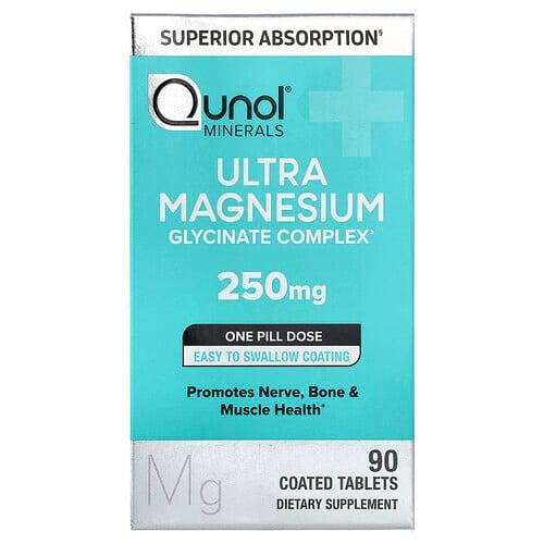 퀴놀 Qunol, 울트라 마그네슘 글리시네이트 복합체, 250mg, 코팅 정제 90정 상품 이미지