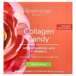 리저브에이지 뷰티 Reserveage Beauty, 콜라겐 캔디, 사워 애플, 스틱팩 20개, 개당 3.35g(0.1oz)