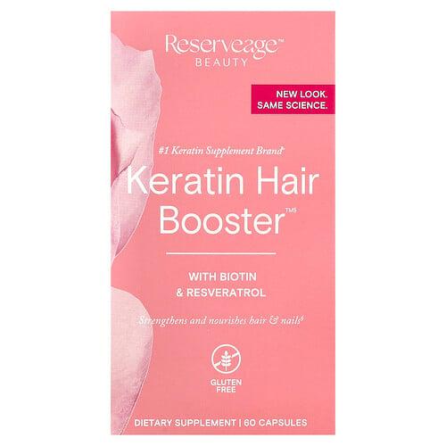 리저브에이지 뷰티 Reserveage Beauty, Keratin Hair Booster, 비오틴 및 레스베라트롤 함유, 캡슐 60정 상품 이미지
