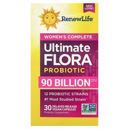 리뉴 라이프 Renew Life, 여성용 컴플리트, Ultimate Flora™ 프로바이오틱, 지연 방출 비건 캡슐 30정