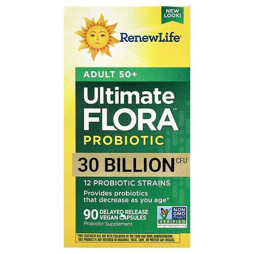 리뉴 라이프 Renew Life, Ultimate Flora™ 프로바이오틱, 50세 이상 성인용, 300억CFU, 지연 방출 베지 캡슐 90정 상품 이미지