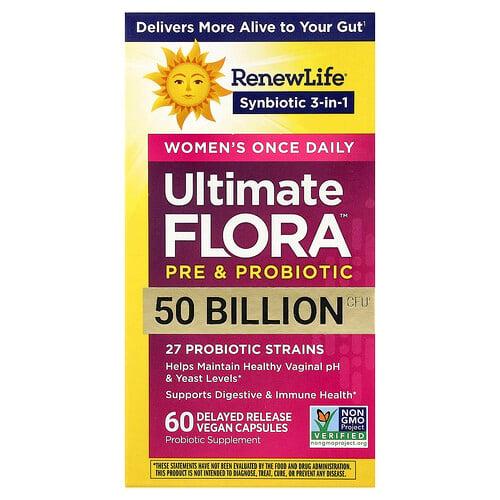 리뉴 라이프 Renew Life, Ultimate Flora™ 프로바이오틱, 500억CFU, 지연 방출 비건 캡슐 60정 상품 이미지