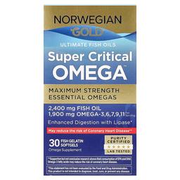 리뉴 라이프 Renew Life, Norwegian Gold®, Super Critical Omega™, 맥시멈 강도, 피쉬 젤라틴 소프트젤 30정