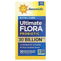 리뉴 라이프 Renew Life, 엑스트라 케어, Ultimate Flora™ 프로바이오틱, 300억CFU, 지연 방출 베지 캡슐 30정