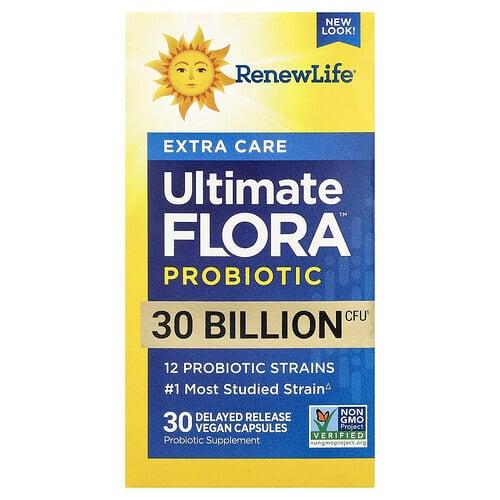 리뉴 라이프 Renew Life, 엑스트라 케어, Ultimate Flora™ 프로바이오틱, 300억CFU, 지연 방출 베지 캡슐 30정 상품 이미지