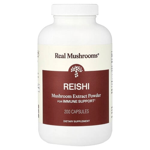 Real Mushrooms, 영지버섯, 버섯 추출물 분말, 캡슐 200정 상세 이미지