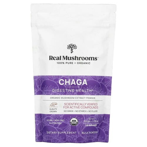 Real Mushrooms, 차가버섯, 유기농 버섯 추출물 분말, 150g(5.29oz) 상세 이미지