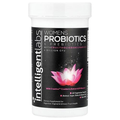 Intelligent Labs, 여성용 프락토올리고당 함유 프로바이오틱 및 프리바이오틱, 베지 캡슐 60정 상품 이미지