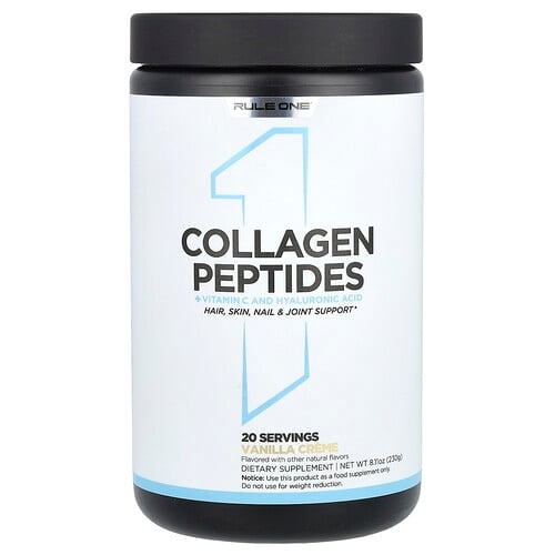 룰 원 프로틴 Rule One Proteins, 콜라겐 펩타이드 + 비타민C 및 히알루론산, 바닐라 크림, 230g(8.11oz) 상세 이미지