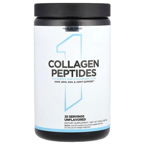 룰 원 프로틴 Rule One Proteins, 콜라겐 펩타이드, 비타민C 및 히알루론산, 무맛, 262.5g(9.26oz) 상품 이미지