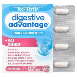 쉬프 Schiff, Digestive Advantage, 데일리 프로바이오틱 + 가스 디펜스, 캡슐 32정