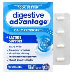 쉬프 Schiff, Digestive Advantage®, 데일리 프로바이오틱 + 유당 보충제, 캡슐 96정