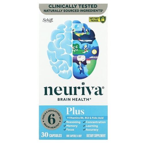 쉬프 Schiff, Neuriva 브레인 헬스, 비타민B6, B12 및 엽산 함유, 캡슐 30정 상세 이미지