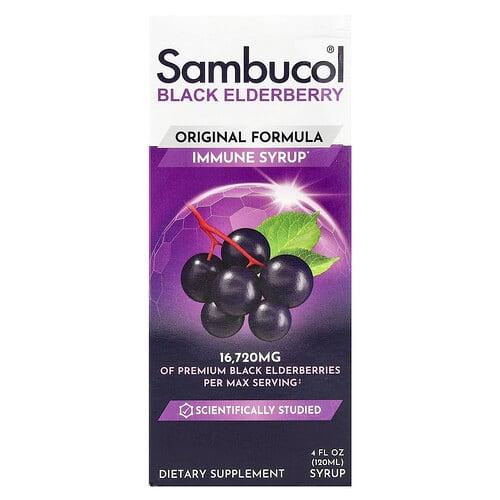 삼부콜 Sambucol, 블랙 엘더베리 이뮨 시럽, 오리지널 포뮬라, 120ml(4fl oz) 상품 이미지