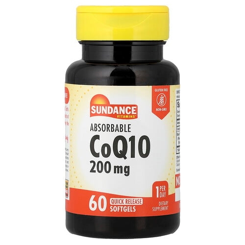 선댄스 비타민 Sundance Vitamins, 흡수성 CoQ10, 200mg, 속방형 소프트젤 60정 상세 이미지