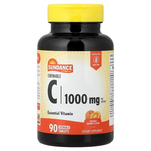 선댄스 비타민 Sundance Vitamins, 츄어블 C, 천연 오렌지, 츄어블 정 90정(1정당 500mg) 상세 이미지