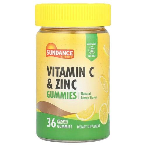 선댄스 비타민 Sundance Vitamins, 비타민C 및 아연 구미젤리, 천연 레몬, 비건 구미젤리 36개 상품 이미지