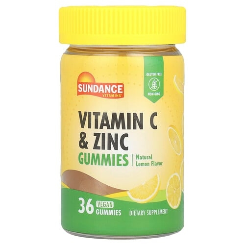 선댄스 비타민 Sundance Vitamins, 비타민C 및 아연 구미젤리, 천연 레몬, 비건 구미젤리 36개 상세 이미지