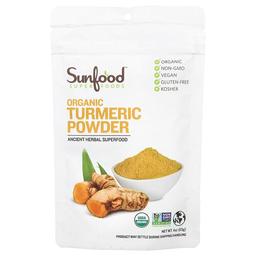 선푸드 Sunfood, 유기농 강황 분말, 113g(4oz)