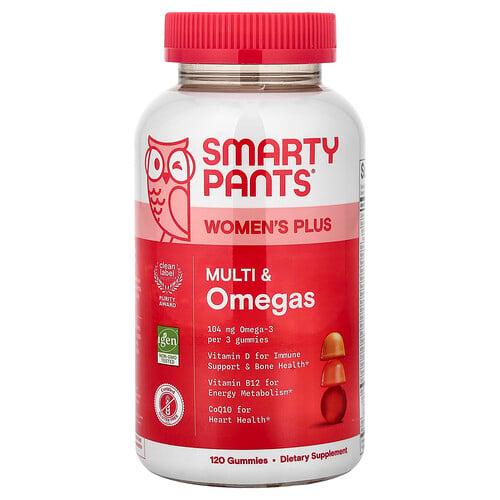 스마티팬츠 SmartyPants, 여성용 플러스, 멀티 및 오메가 구미젤리, 딸기, 오렌지, 레몬 크림, 구미젤리 120개 상품 이미지